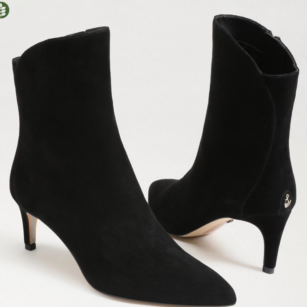 Sam Edelman Usha Elegant Black Suede Ankle Boots